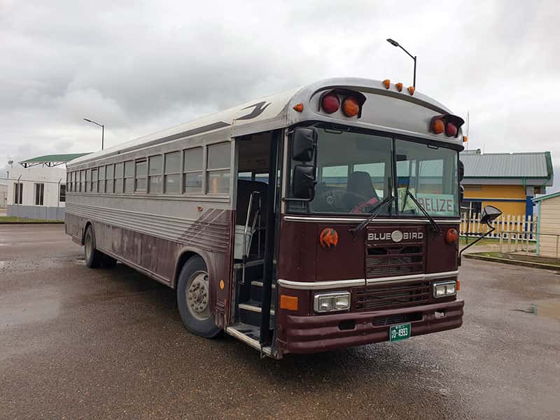 parked belize bus