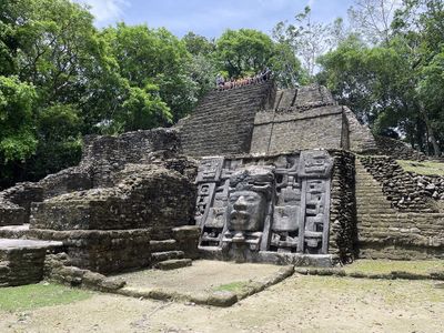 face carving on mayan ruin